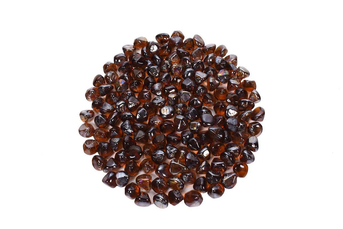 Enhance A Fire 1" 5 Lb. Rusty Iron Large Iridescent Diamond Fire Glass for Gas Fireplace, Electric Fireplace and Outdoor Gas Firepit