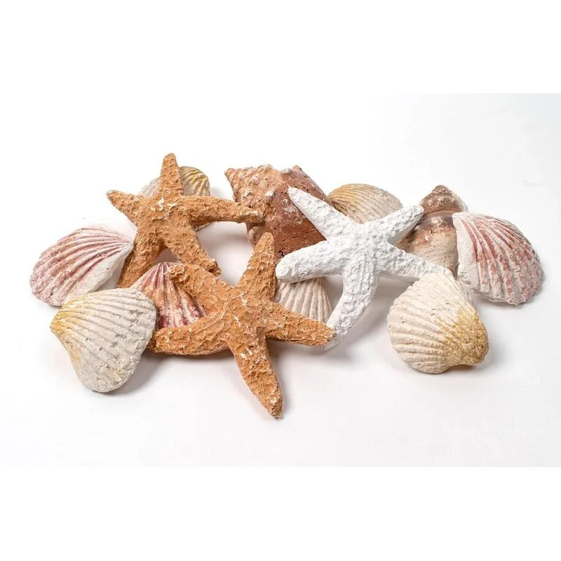 Enhance A Fire 1.2 Lb. Shells and Starfish Ceramic Fiber Mixed Media Set for Gas Fireplace, Log Set and Firepit