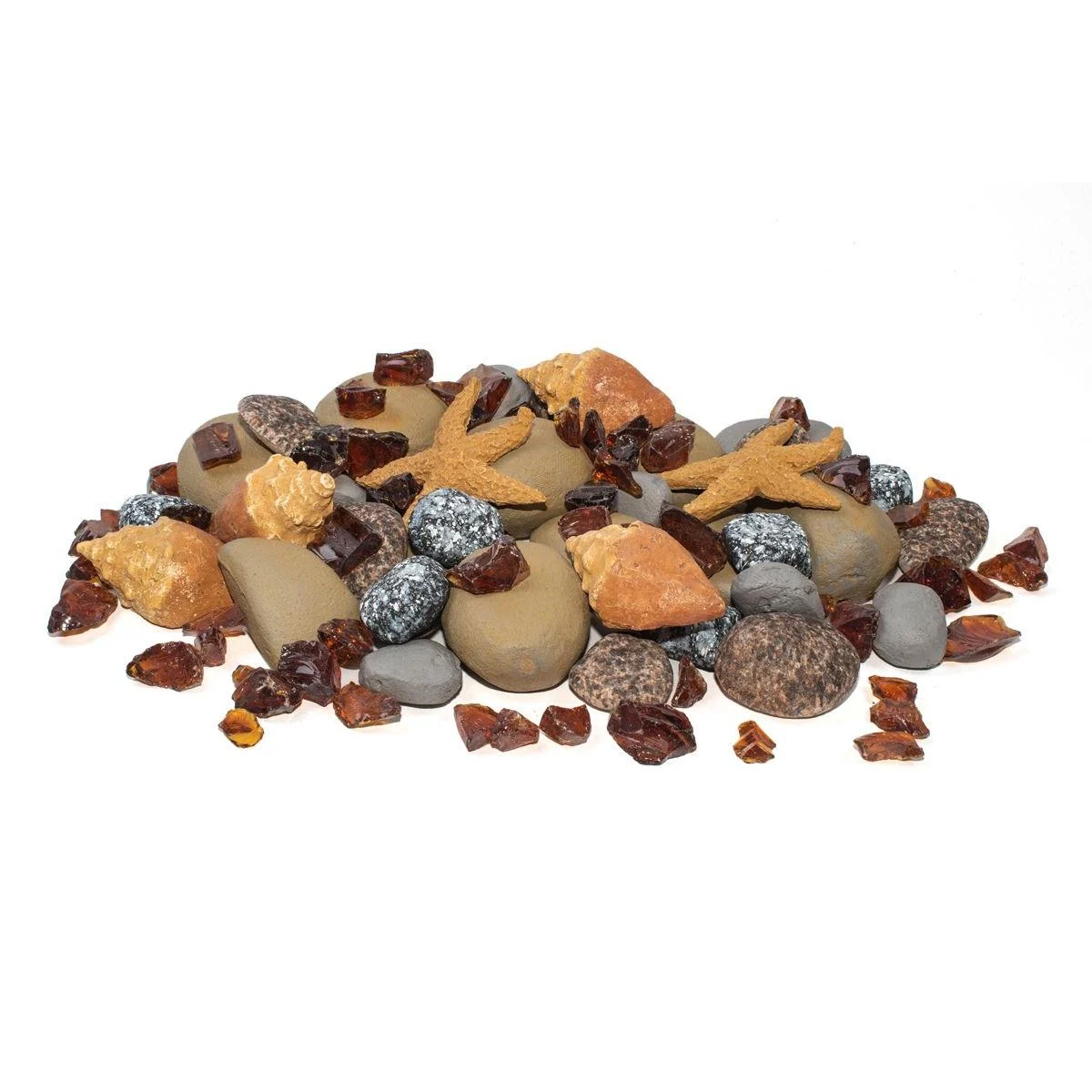 Enhance A Fire 1.78 Lb. Blue Whale Luxury Decorative Mixed Media Set for Gas Fireplace, Log Set and Firepit