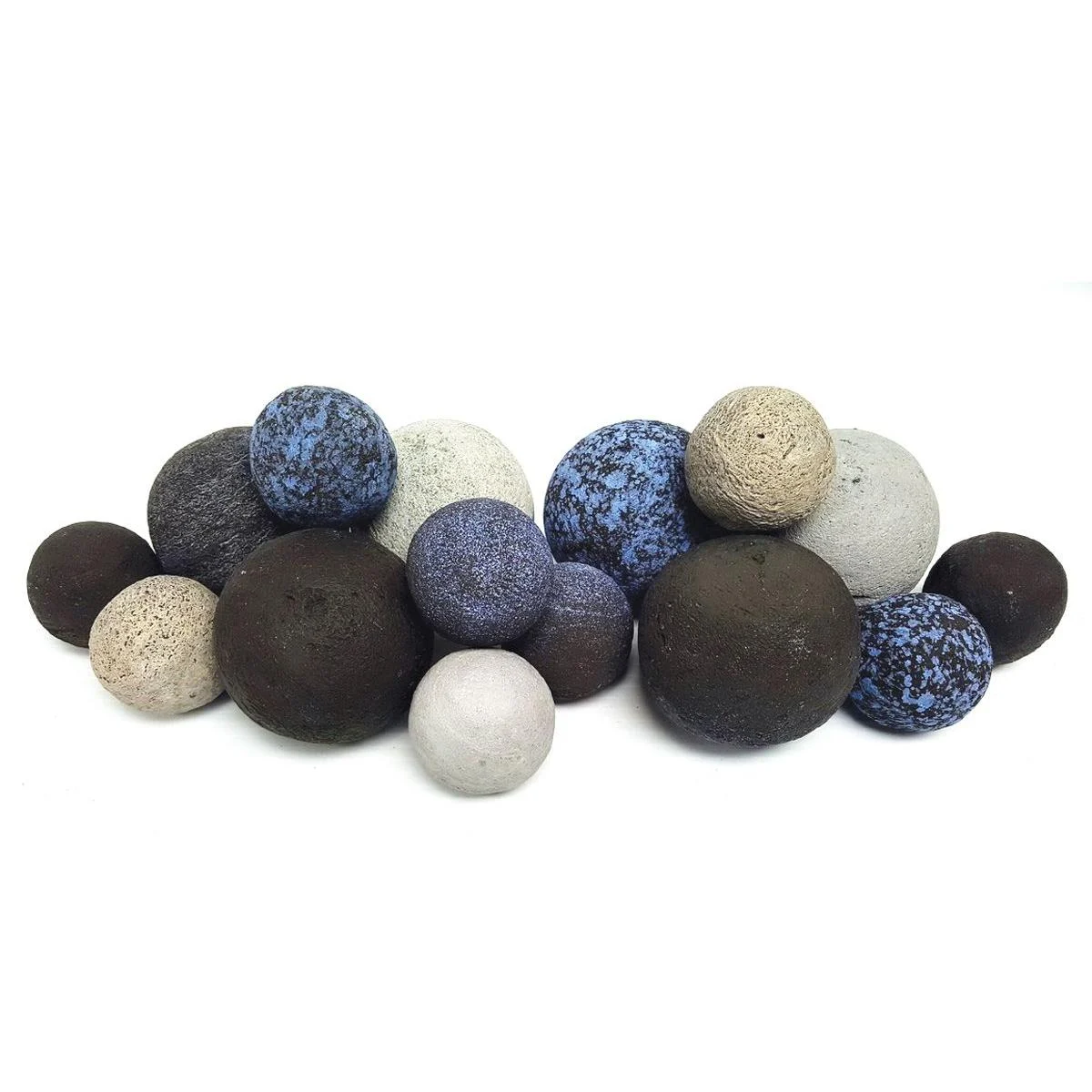 Enhance A Fire 2-3" 14-Piece 1.75 Lb. Maui Moonlight Decorative Ceramic Fiber Ball Set for Gas Fireplace, Log Set and Firepit