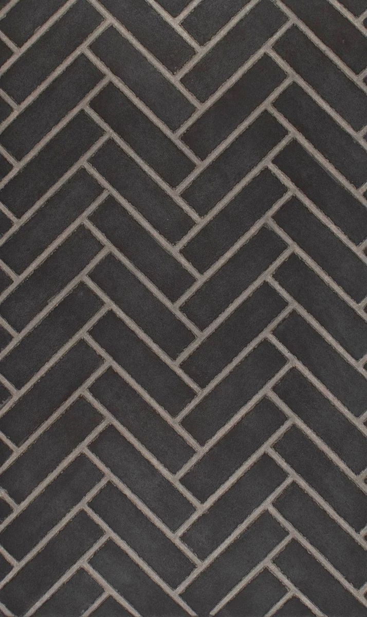 Enhance A Fire 22" x 36" 2-Piece Black Tie Herringbone Vertical Premium Fiber Brick Panels for Gas Fireplaces and Gas Log Conversions