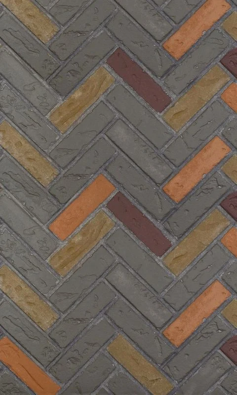 Enhance A Fire 22" x 36" 2-Piece Chardonnay Clinker Herringbone Vertical Premium Fiber Brick Panels for Gas Fireplaces and Gas Log Conversions