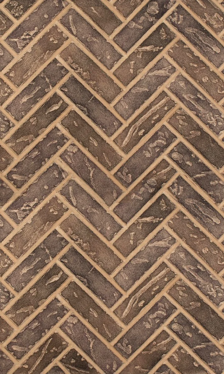 Enhance A Fire 22" x 36" 2-Piece Tavern Brown Clinker Herringbone Vertical Premium Fiber Brick Panels for Gas Fireplaces and Gas Log Conversions