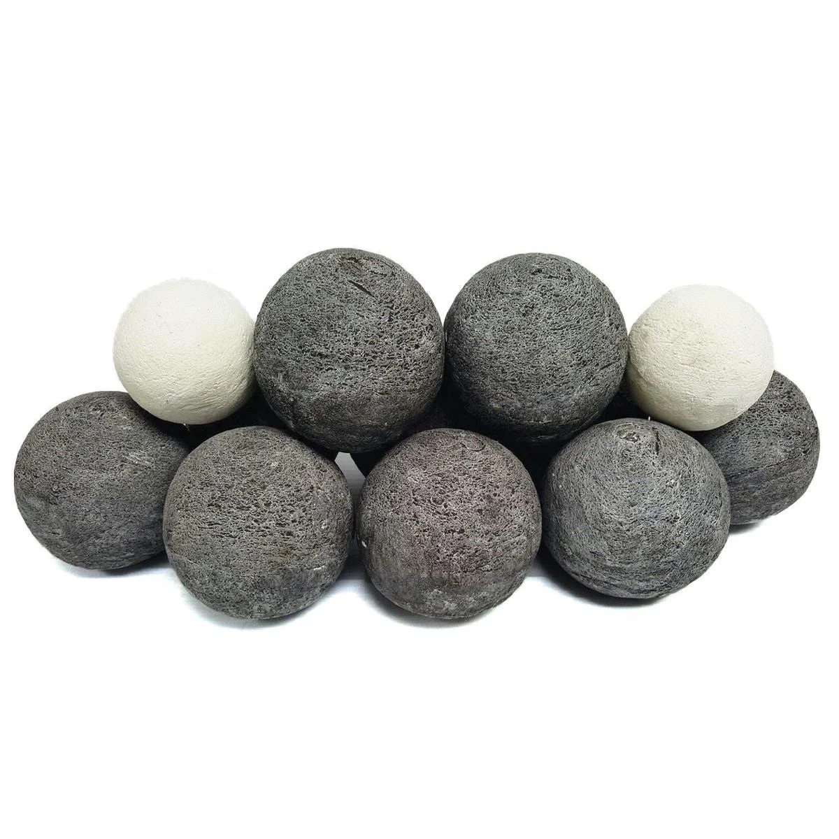 Enhance A Fire 3-4" 12-Piece 1.75 Lb. Cannon Shot Decorative Fiber Ball Set for Gas Fireplace, Log Set and Firepit