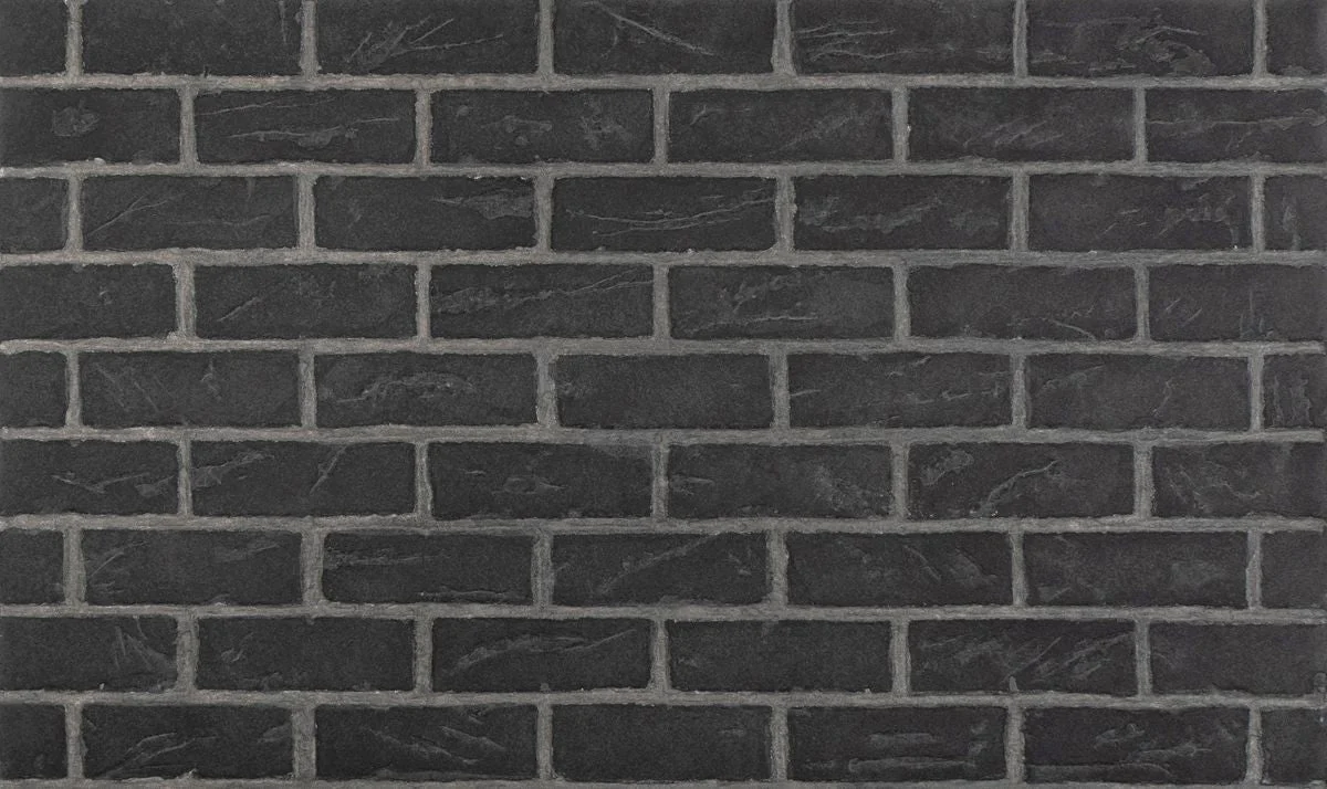 Enhance A Fire 36" x 22" 2-Piece Black Tie Clinker Horizontal Premium Fiber Brick Panels for Gas Fireplaces and Gas Log Conversions