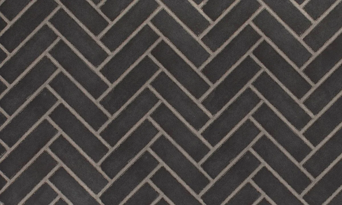 Enhance A Fire 36" x 22" 2-Piece Black Tie Herringbone Horizontal Premium Fiber Brick Panels for Gas Fireplaces and Gas Log Conversions
