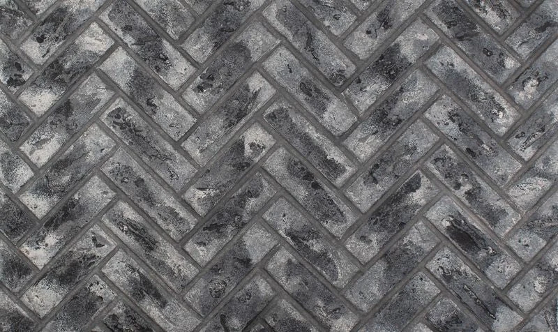Enhance A Fire 36" x 22" 2-Piece Dark Alley Clinker Herringbone Horizontal Premium Fiber Brick Panels for Gas Fireplaces and Gas Log Conversions