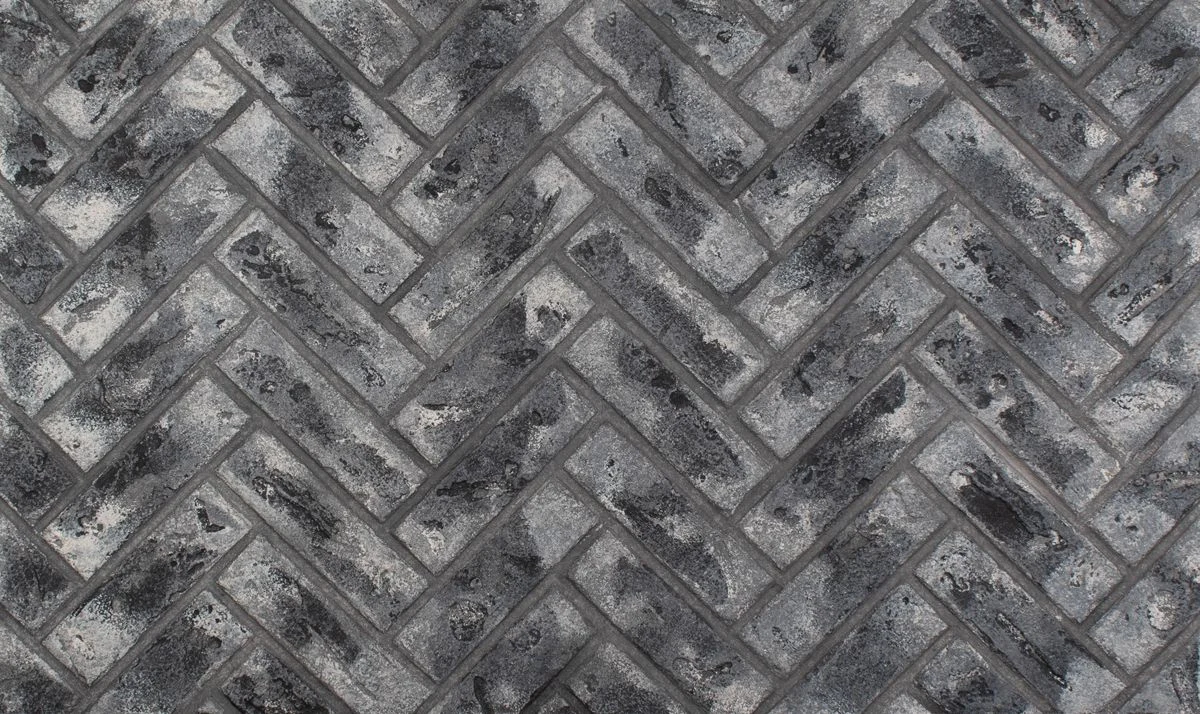Enhance A Fire 36" x 22" 2-Piece Dark Alley Herringbone Horizontal Premium Fiber Brick Panels for Gas Fireplaces and Gas Log Conversions