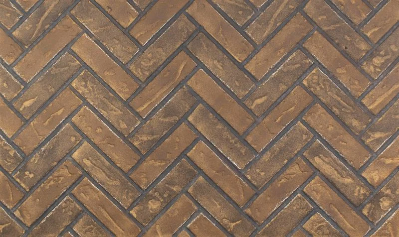 Enhance A Fire 36" x 22" 2-Piece Standard Brown Clinker Herringbone Horizontal Premium Fiber Brick Panels for Gas Fireplaces and Gas Log Conversions