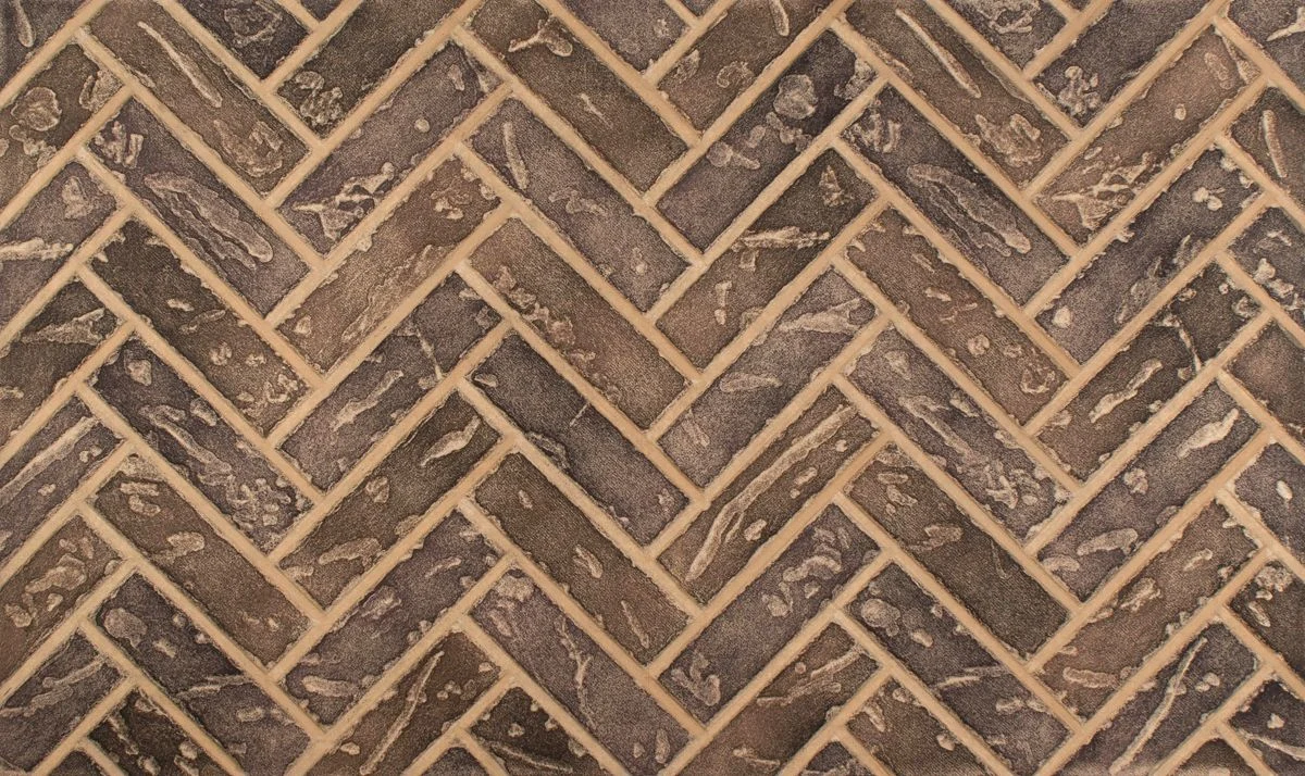 Enhance A Fire 36" x 22" 2-Piece Tavern Brown Clinker Herringbone Horizontal Premium Fiber Brick Panels for Gas Fireplaces and Gas Log Conversions