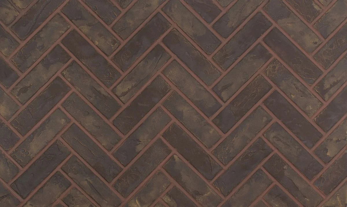 Enhance A Fire 36" x 22" 2-Piece Vintage Basket Clinker Herringbone Horizontal Premium Fiber Brick Panels for Gas Fireplaces and Gas Log Conversions