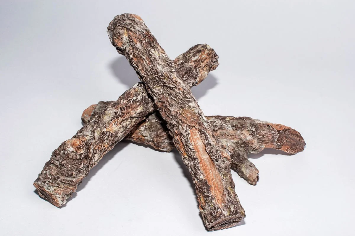 Enhance A Fire 9-11" 3-Piece English Elm Bark Burncrete Twigs for Gas Fireplace, Electric Fireplace and Outdoor Gas Firepit