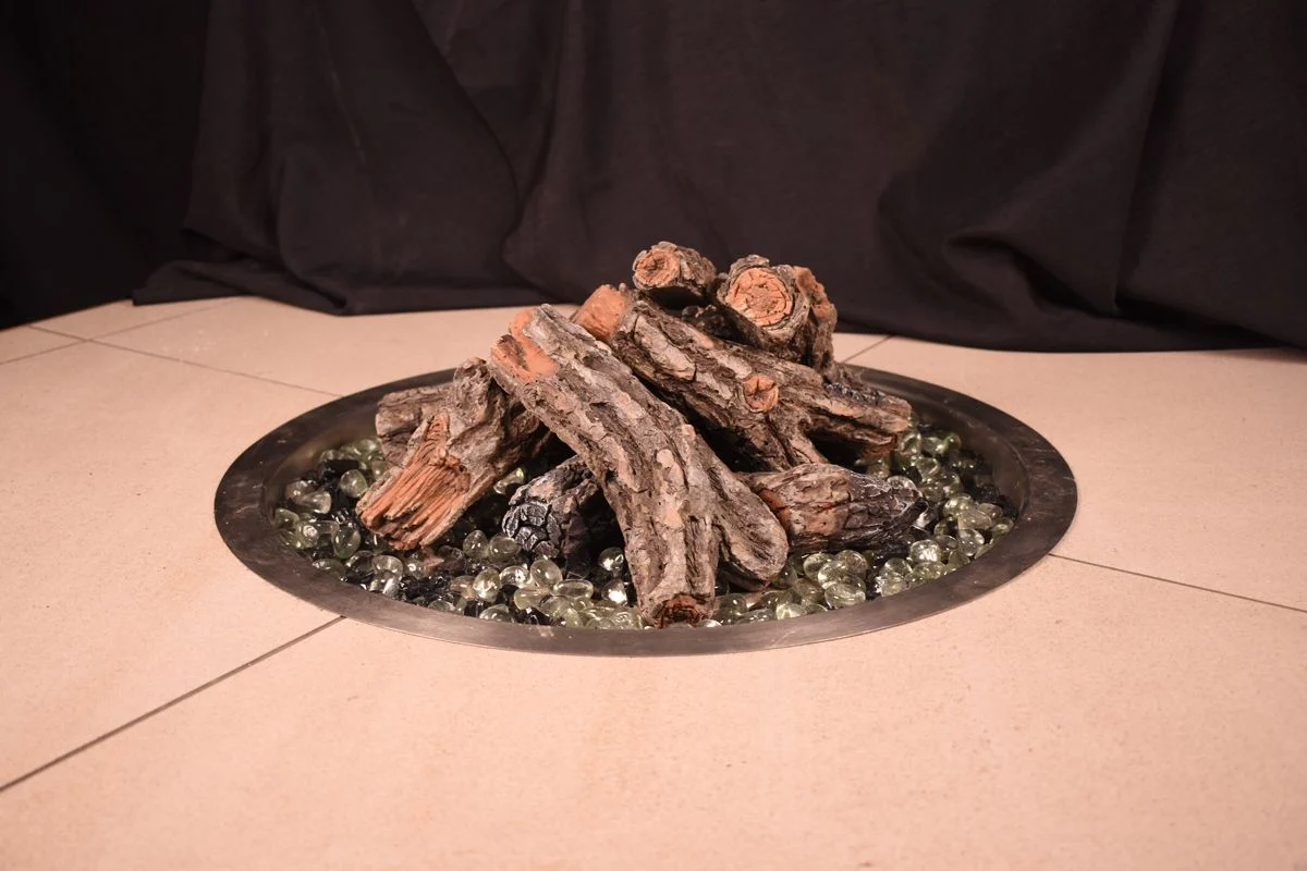 Enhance A Fire Designer Series 9" 10-Piece Battlefield Bark Burncrete Log Set for Gas Fire Pit