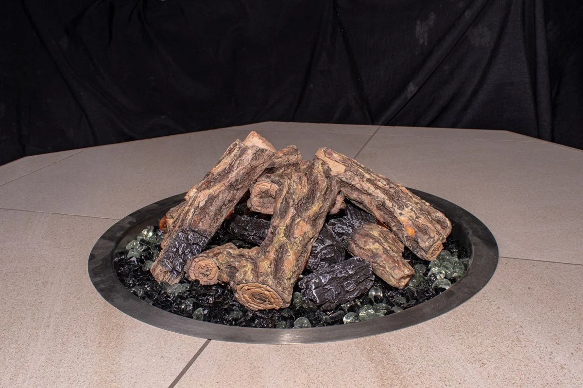 Enhance A Fire Designer Series 9" 10-Piece Central Park Bark Burncrete Log Set for Gas Fire Pit