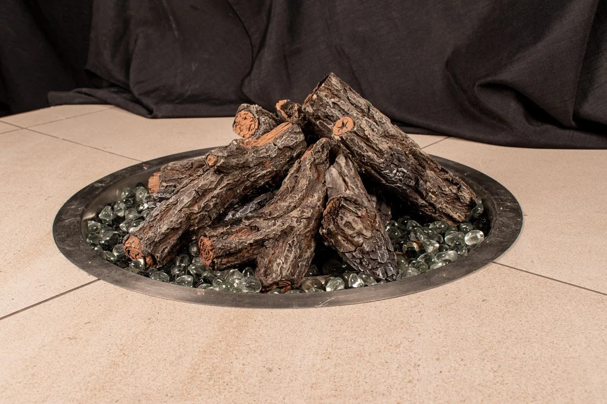 Enhance A Fire Designer Series 9" 10-Piece English Elm Bark Burncrete Log Set for Gas Fire Pit