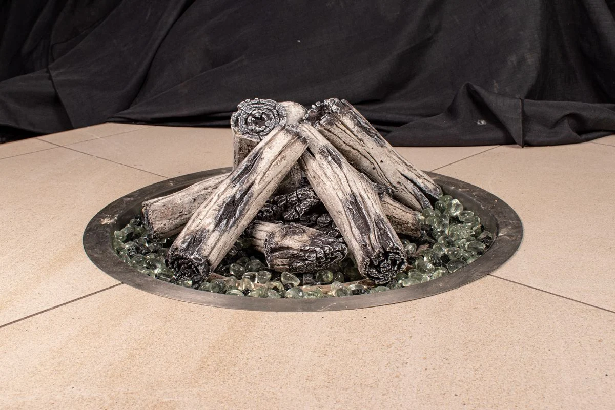 Enhance A Fire Designer Series 9" 10-Piece Thunder Bay Driftwood Burncrete Log Set for Gas Fire Pit