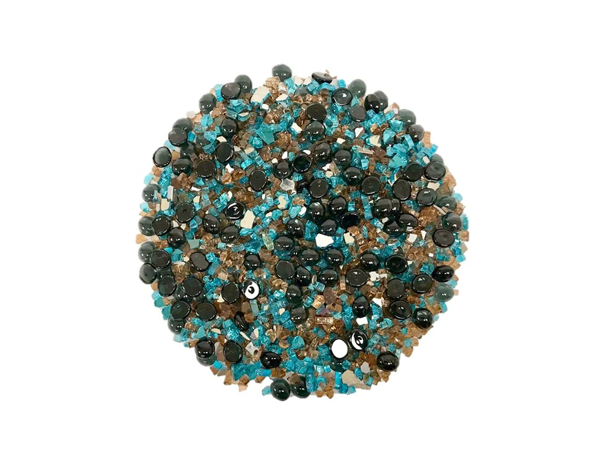 Enhance A Fire Kaleidoscope 5 Lb. Brown Beach Luxury Mixed Fire Glass for Gas Fireplace, Electric Fireplace and Outdoor Gas Firepit