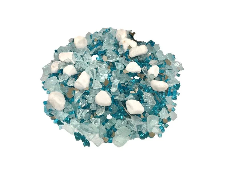 Enhance A Fire Kaleidoscope 5 Lb. Frozen Fire Luxury Mixed Fire Glass for Gas Fireplace, Electric Fireplace and Outdoor Gas Firepit