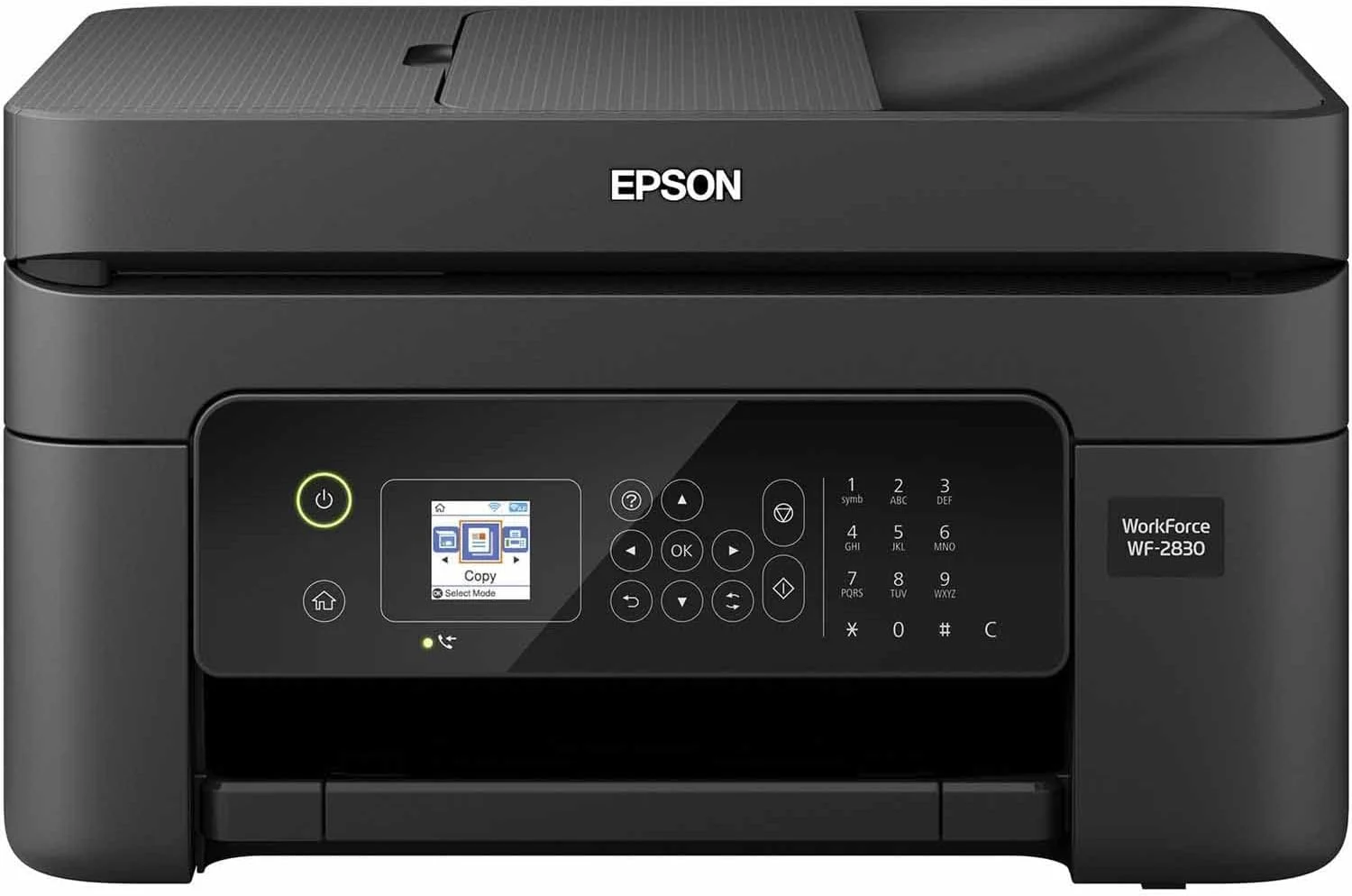 Epson Workforce WF-2830 Wireless Color Inkjet All-in-One Printer, Print Scan Copy and Fax, Automatic 2-Sided Printing, 1. 4″ Color LCD, 100-sheet Paper Tray, Wi-Fi Direct Connectivity, Black