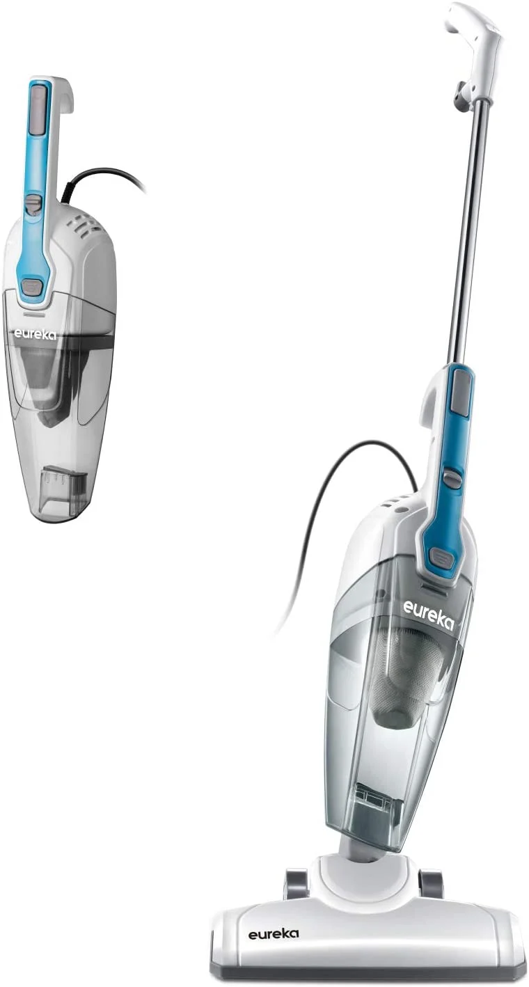 Eureka NES100 Lightweight Corded Stick Vacuum Cleaner Powerful Suction Convenient Handheld Vac with Filter for Hard Floor, 3-in-1, Aqua Blue