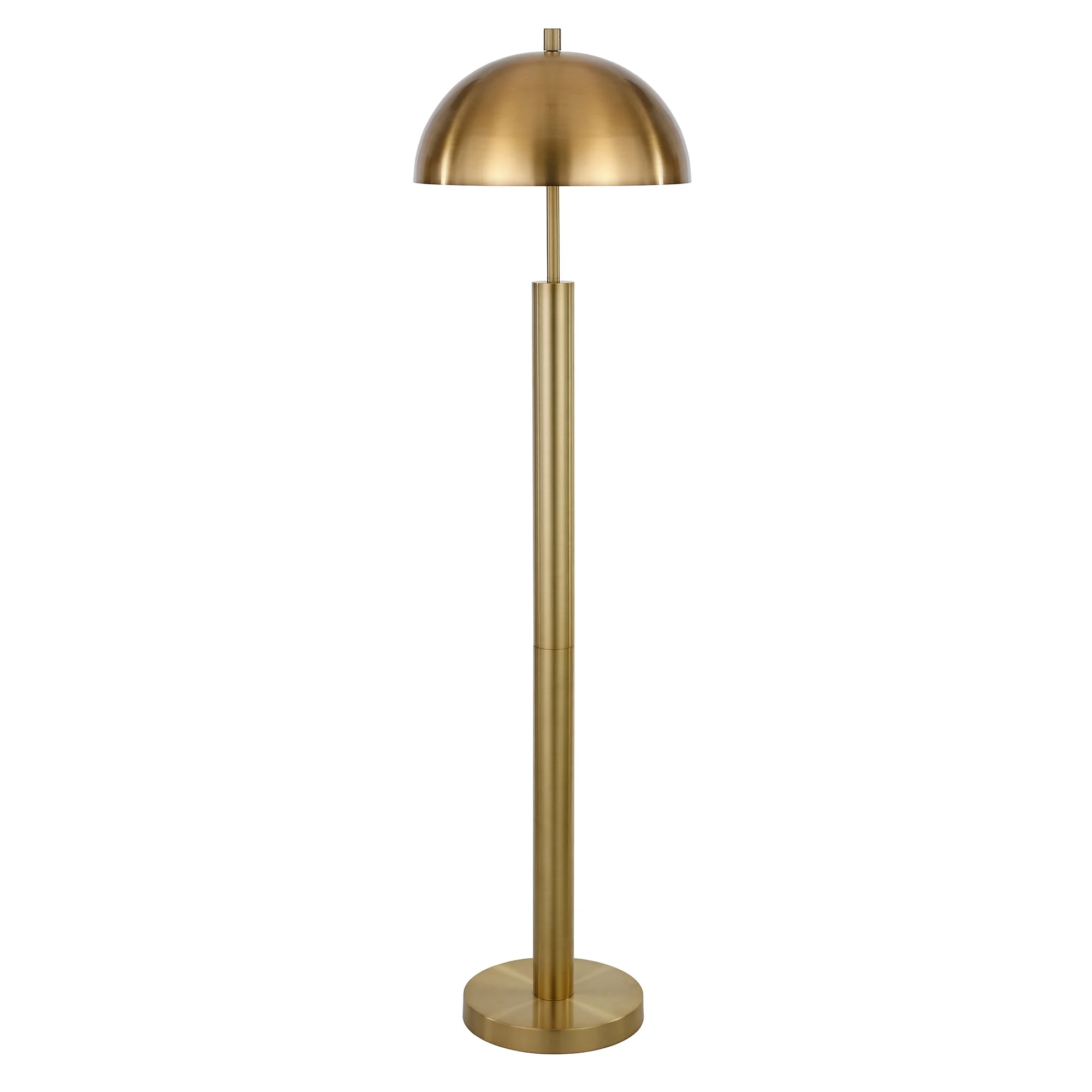 Evelyn&Zoe Mid-Century 58 in 1-Light Adjustable Height Floor Lamp, Gold