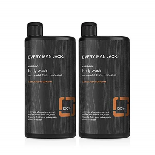 Every Man Jack Mens Body Wash – Activated Charcoal | For Oily, Acne-Prone Skin