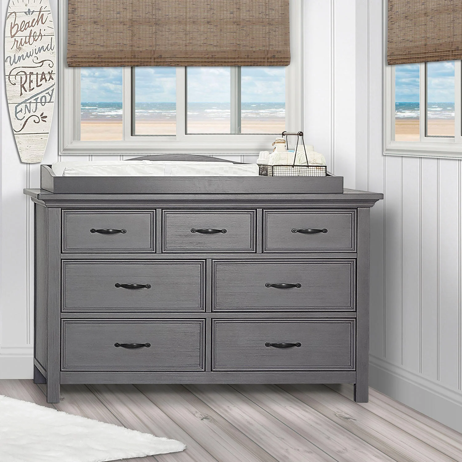 Evolur Fully Assembled Changing Tray, Rustic Gray