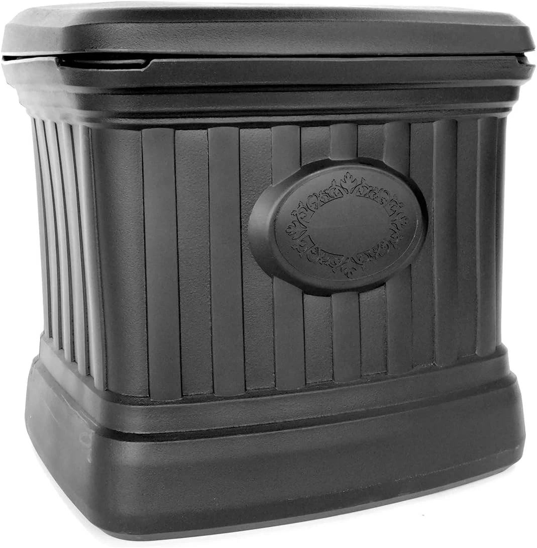 FCMP Outdoor – Outdoor Salt, Sand, and Storage Bin – Residential Deck Box, Multi-purpose for Entranceways, Porch, Patio (SB120-BLK) Black