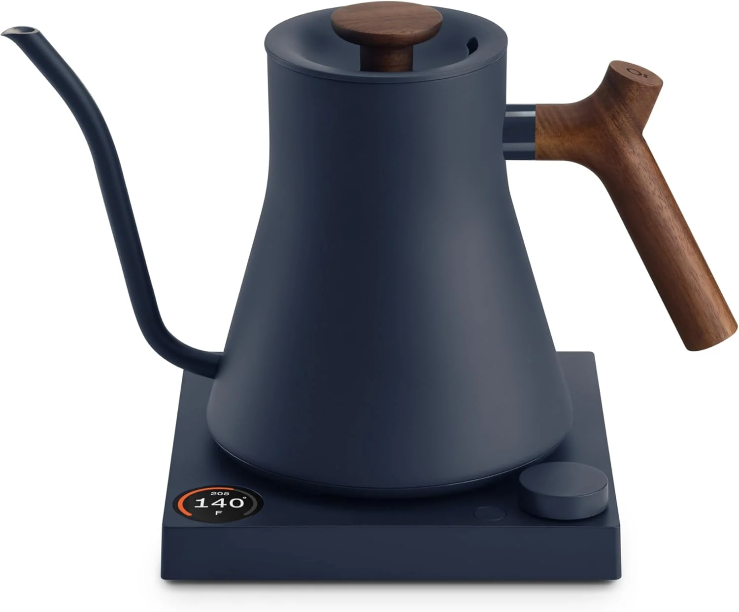 Fellow Stagg EKG Pro Electric Gooseneck Kettle – Pour-Over Coffee and Tea, Quick Heating, Precise Temperature Control, Scheduling, Built-in Brew Timer, Stone Blue with Walnut Wood Handle, 0.9 Liter