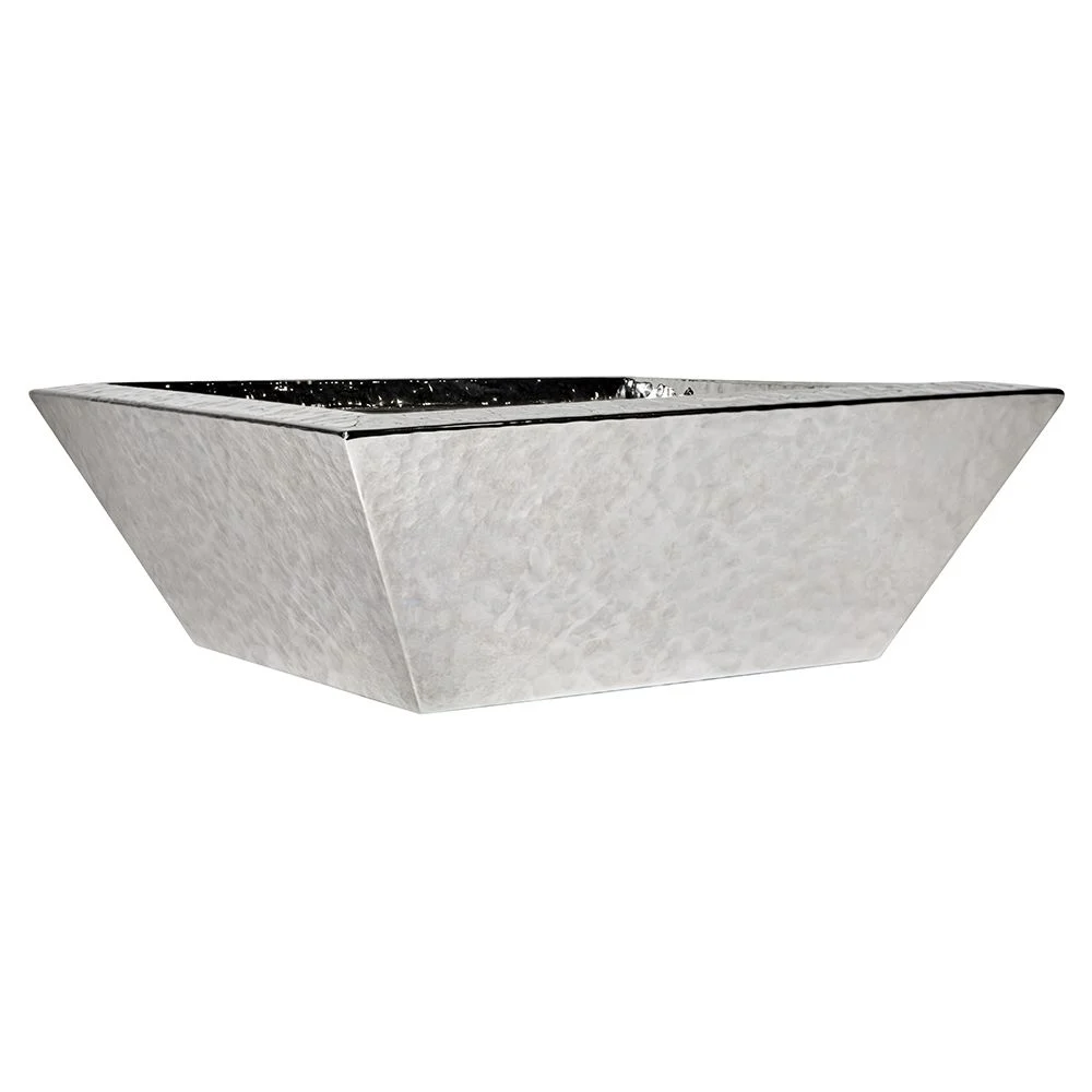 Fire By Design 30" Square Stainless Steel Fire Bowl With Hammered Texture/Clear Coat Finish