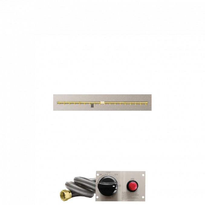 Firegear Pro Series 48" x 8" Linear Flat Pan Natural Gas Fire Pit T Burner System With Thermocouple Piloted Safety Ignition System