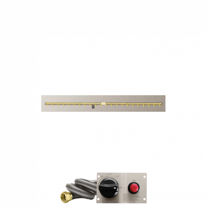 Firegear Pro Series 60" x 8" Linear Flat Pan Natural Gas Fire Pit T Burner System With Thermocouple Piloted Safety Ignition System
