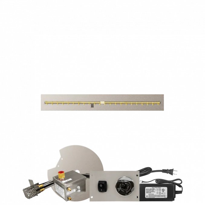 Firegear Pro Series 60" x 8" Linear Flat Pan Propane Gas Fire Pit T Burner System With All Weather Electronic Ignition System