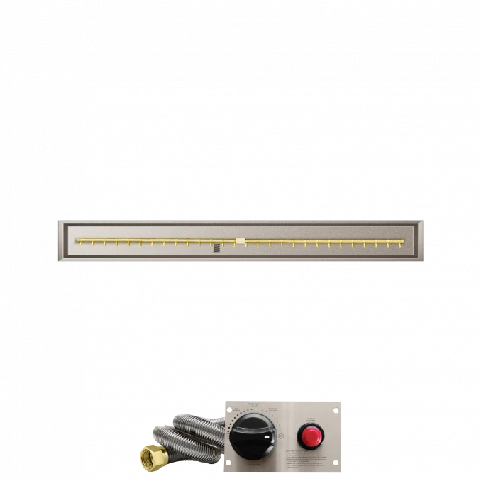 Firegear Pro Series 72" x 6" Linear Drop-In Pan Natural Gas Fire Pit T Burner System With Thermocouple Piloted Safety Ignition System