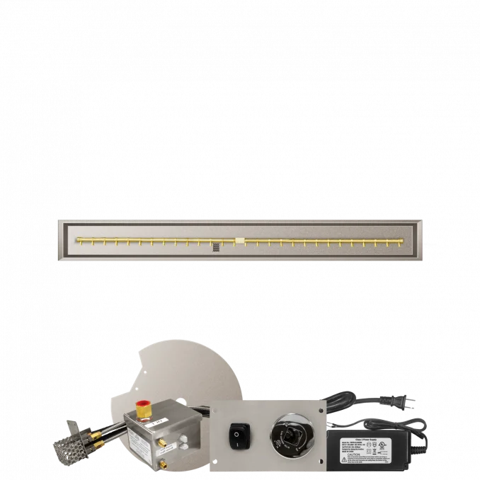 Firegear Pro Series 72" x 6" Linear Drop-In Pan Propane Gas Fire Pit T Burner System With All Weather Electronic Ignition System