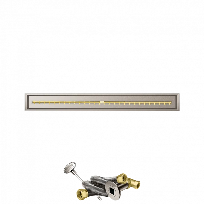 Firegear Pro Series 72" x 6" Linear Drop-In Pan Propane Gas Fire Pit T Burner System With Match Throw Ignition System