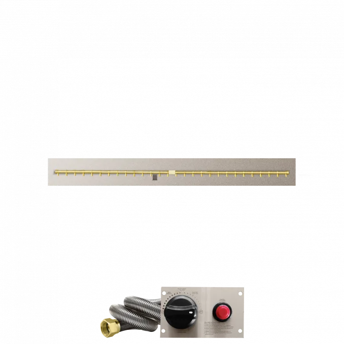 Firegear Pro Series 72" x 8" Linear Flat Pan Propane Gas Fire Pit T Burner System With Thermocouple Piloted Safety Ignition System