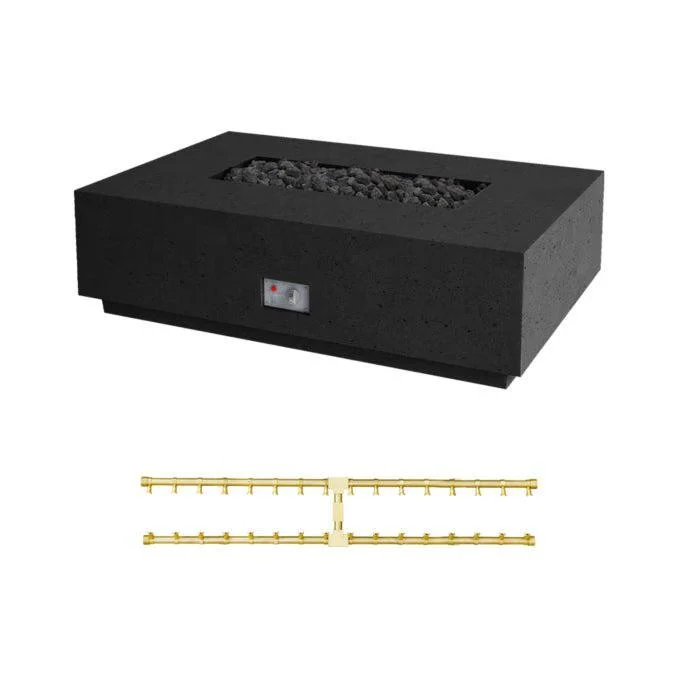 Firegear Pro Series Sanctuary 1 56" Raven Rectangular Natural Gas Fire Table With Thermocouple Piloted Safety Ignition System