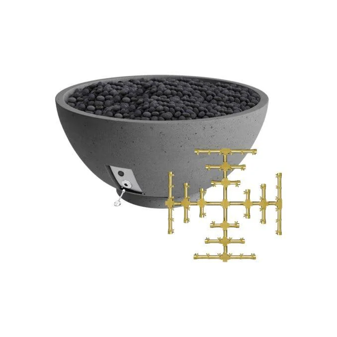 Firegear Pro Series Sanctuary 3 29" Slate Round Propane Gas Fire Pit Bowl With Match Throw Ignition System
