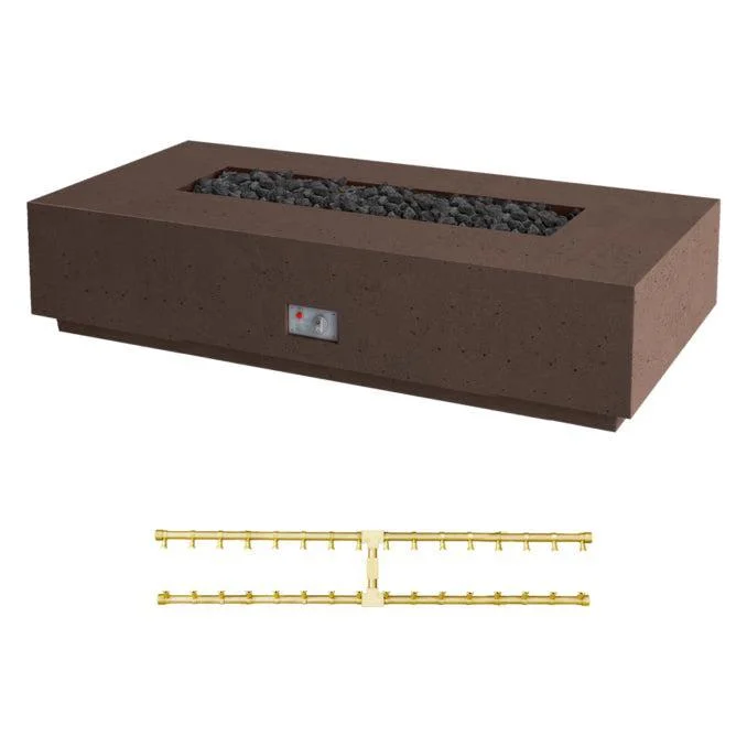 Firegear Pro Series Sanctuary 76 76" Chocolate Rectangular Propane Gas Fire Table With Thermocouple Piloted Safety Ignition System