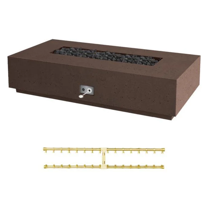 Firegear Pro Series Sanctuary 76 76" Chocolate Rectangular Natural Gas Fire Table With Match Throw Ignition System