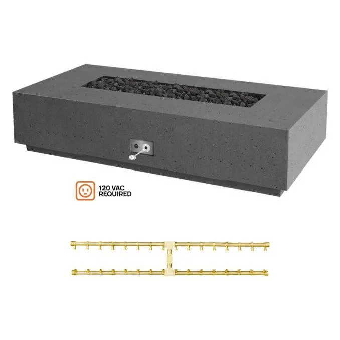 Firegear Pro Series Sanctuary 76 76" Slate Rectangular Propane Gas Fire Table With All Weather Electronic Ignition System