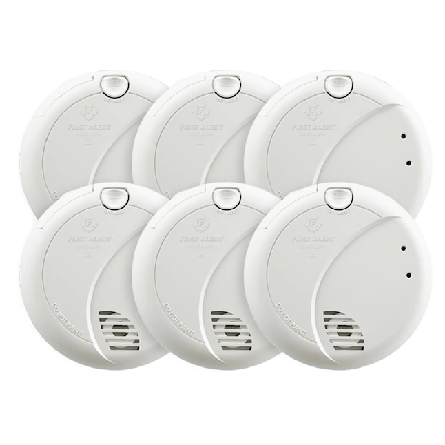 First Alert 6-Pack Hardwired Photoelectric Sensor Smoke Detector, White