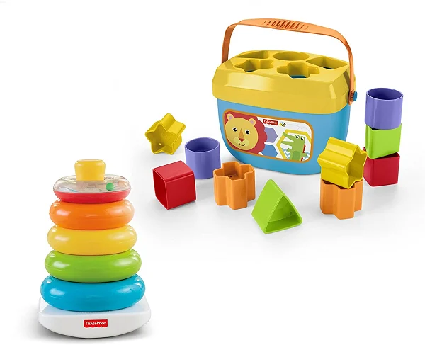 Fisher-Price Rock-a-Stack and Baby’s First Blocks Bundle Toy