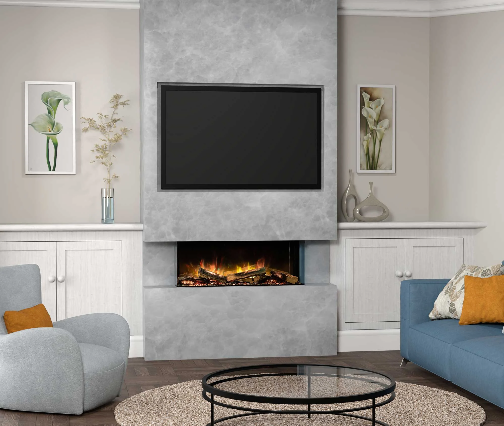 Flamerite Fires E-FX 1000 40" Linear Built-in Electric Fireplace