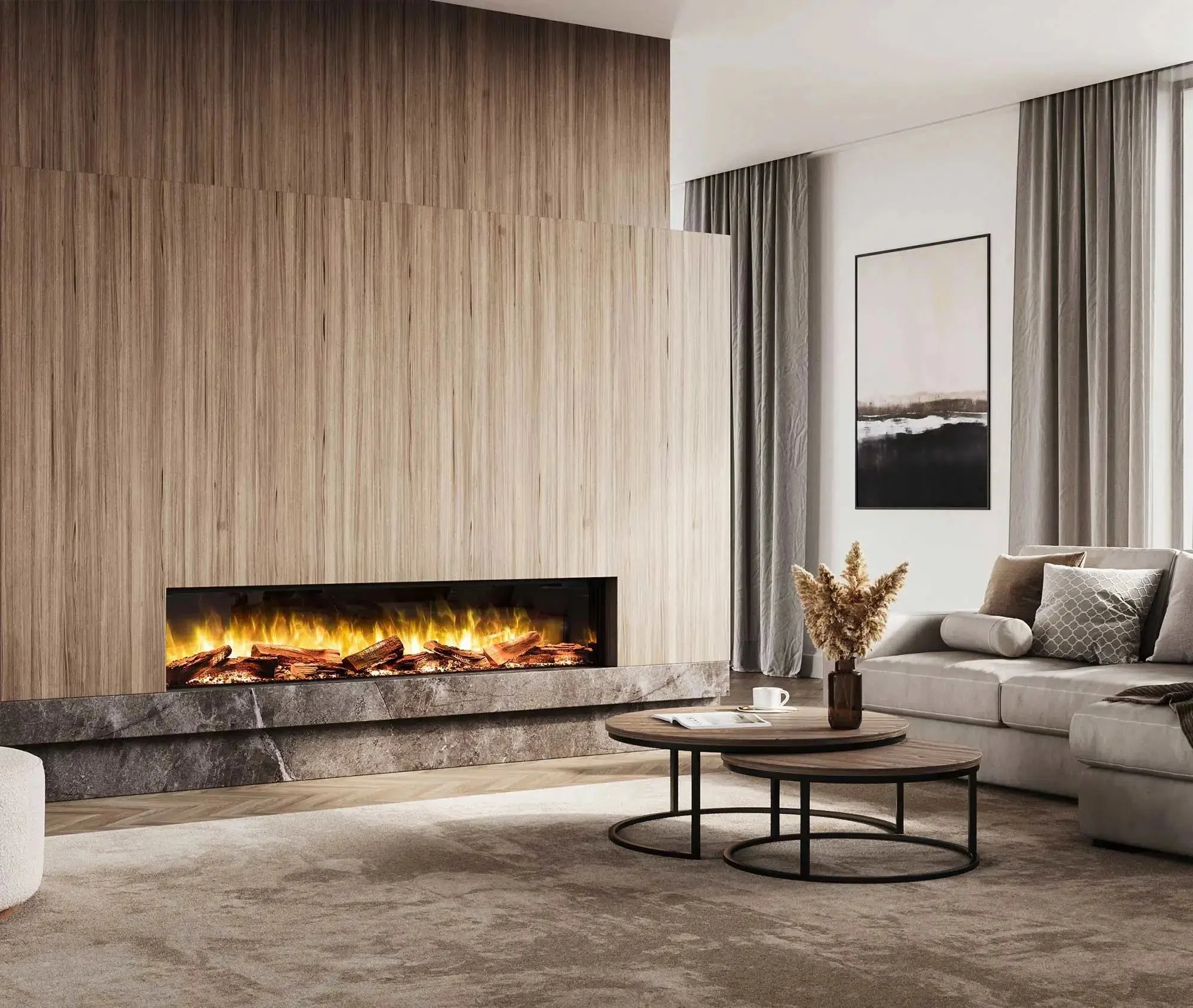 Flamerite Fires E-FX 1800 72" Linear Built-in Electric Fireplace