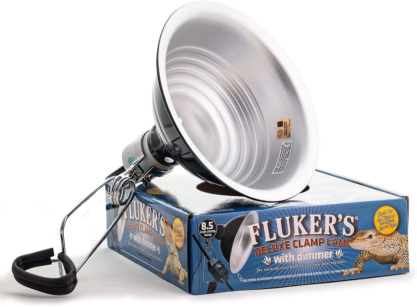 Fluker’s Repta-Clamp Lamp 8.5-Inch Ceramic with Dimmable Switch
