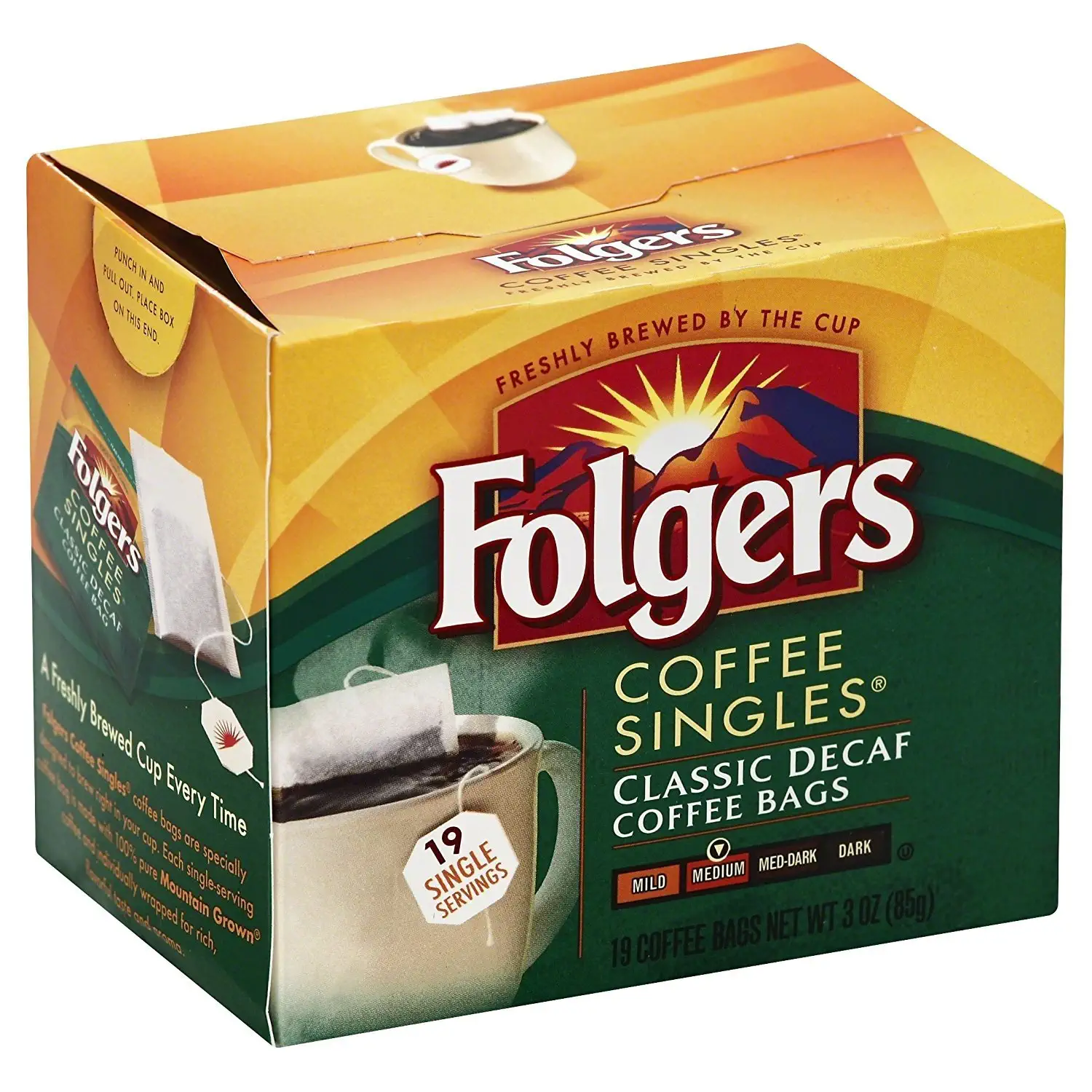 Folgers Classic Medium Roast Decaf Coffee 19 Count Singles Serve (3 Pack)