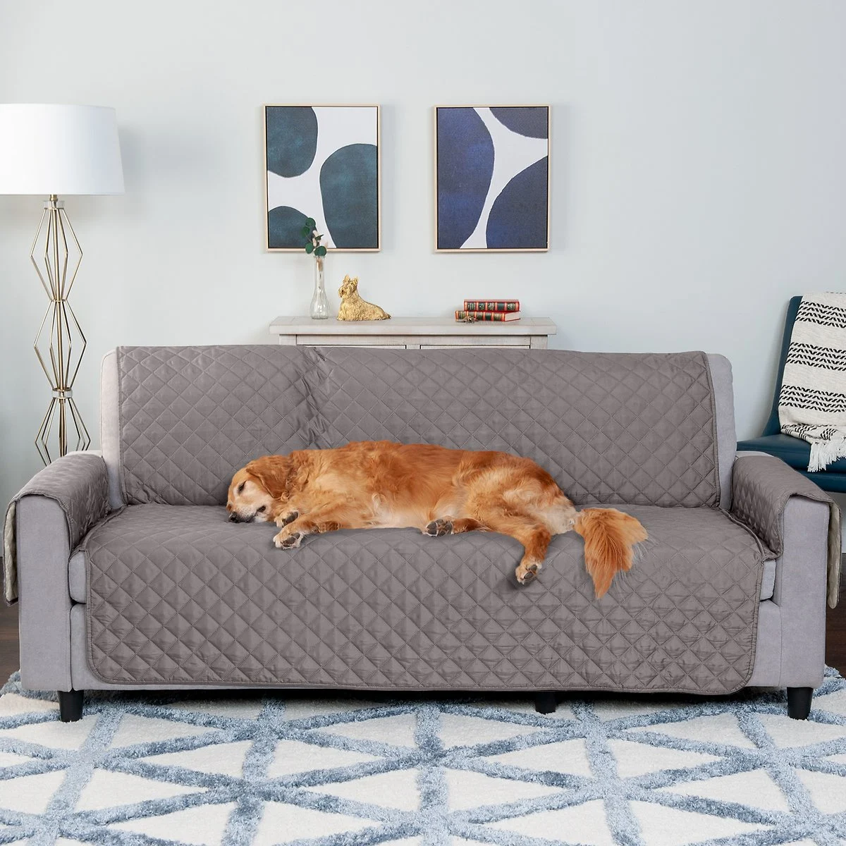 FurHaven Water-Resistant Reversible Furniture Protector – Reversible Two Tone Gray & Mist