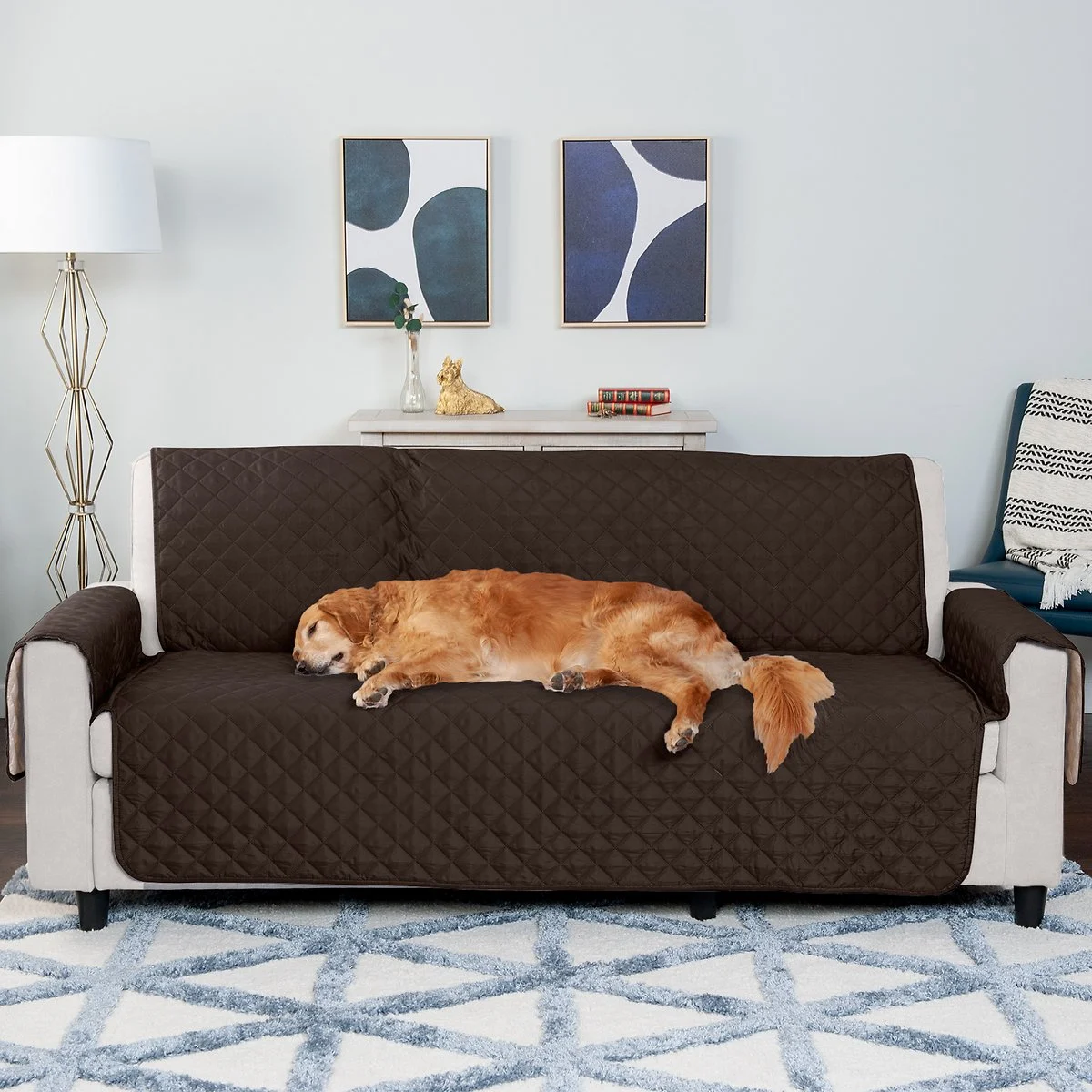 FurHaven Water-Resistant Reversible Furniture Protector – Reversible Two Tone Espresso & Clay
